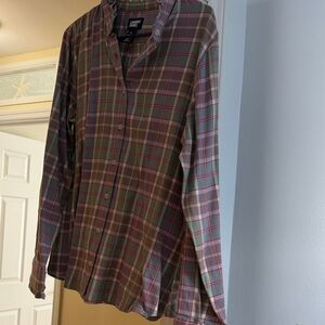 Lands' End Multicolor Plaid Shirt